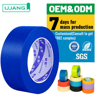 Anti-UV 14 Tage Hochklebendes Krepppapier-Abdeckband Maler Blaues Abdeckband für Innendekoration Druck
